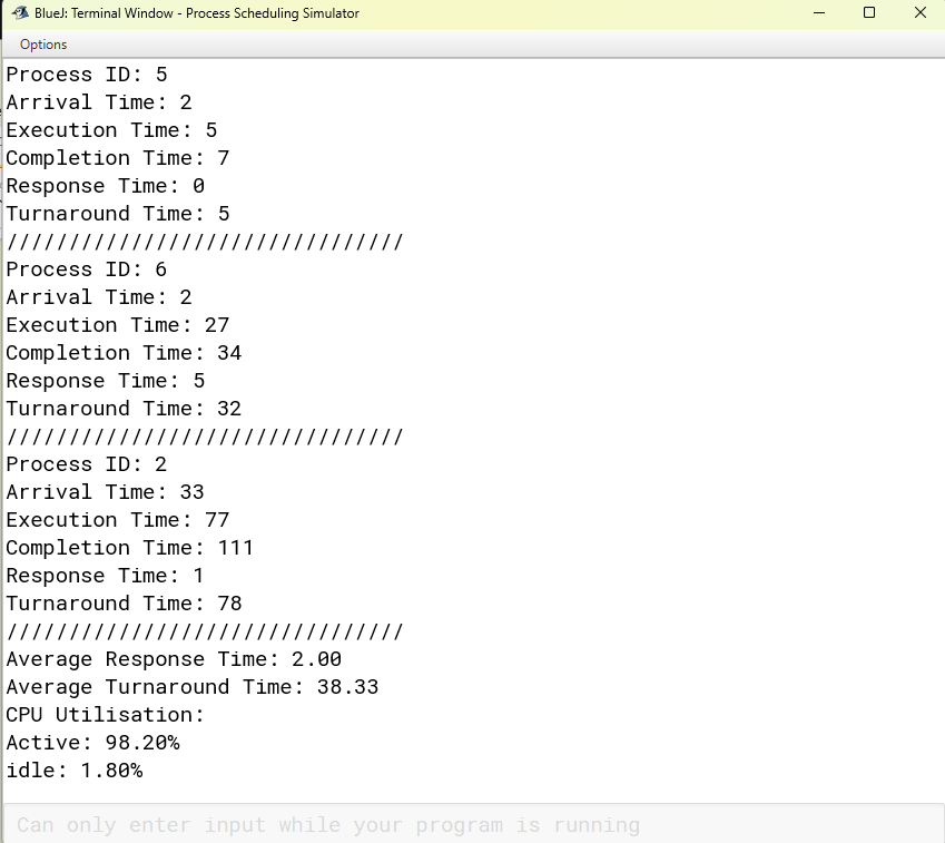 Operating Systems - Scheduling Simulator